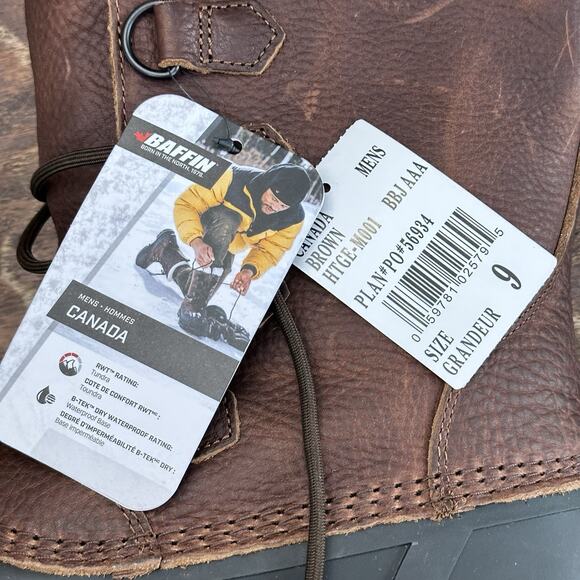 Baffin Canada Men’s Winter Boots Size 9 Insulated Leather Winter Waterproof - Picture 14 of 14